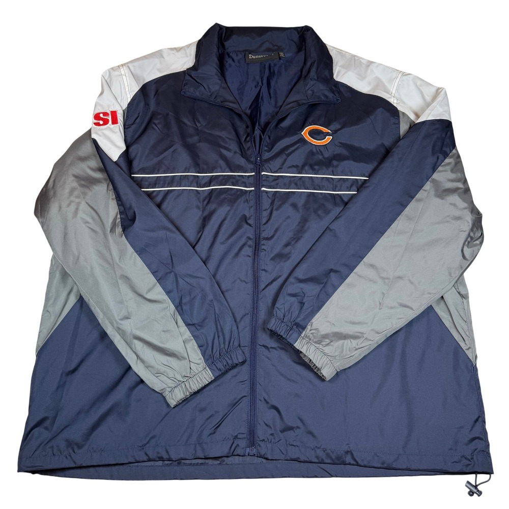 Dunbrooke Chicago Bears Mens XXL Windbreaker Jacket Navy Blue Full Zip SI Patch